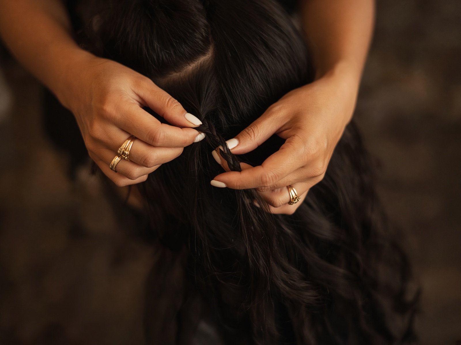 Hands braiding with precision